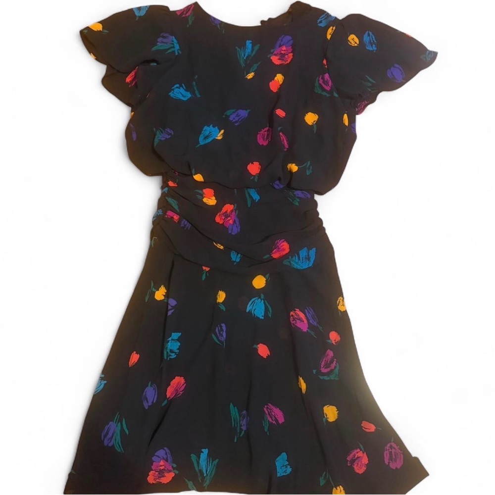 80s floral dress